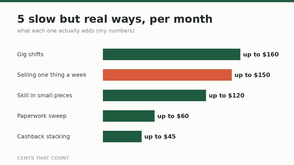 5 Slow but Real Ways I Add $200 to $400 to a Tight Month — Cents That Count